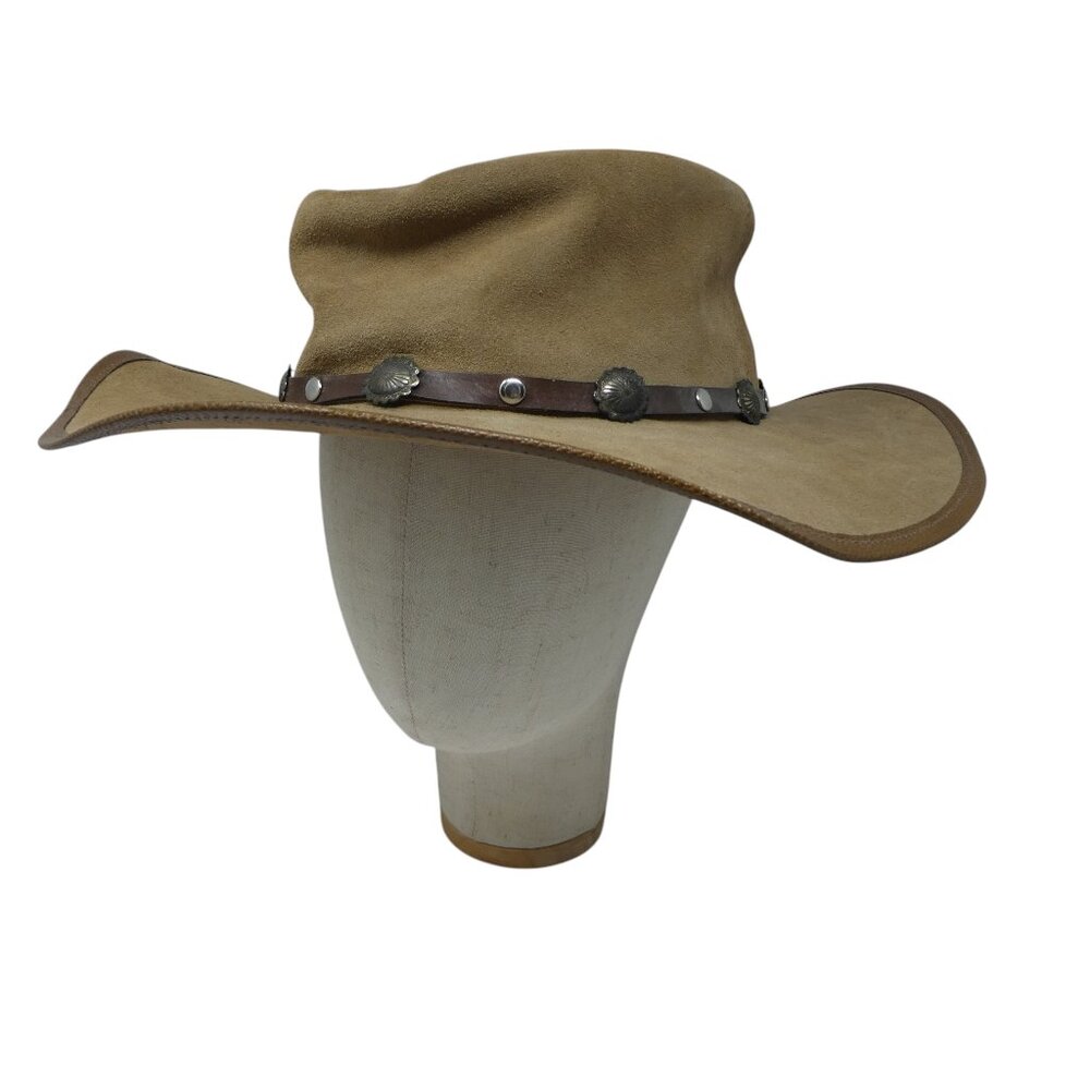 Winfield Cover Co Brown Leather Concho Trim Broken In‎ Western Hat